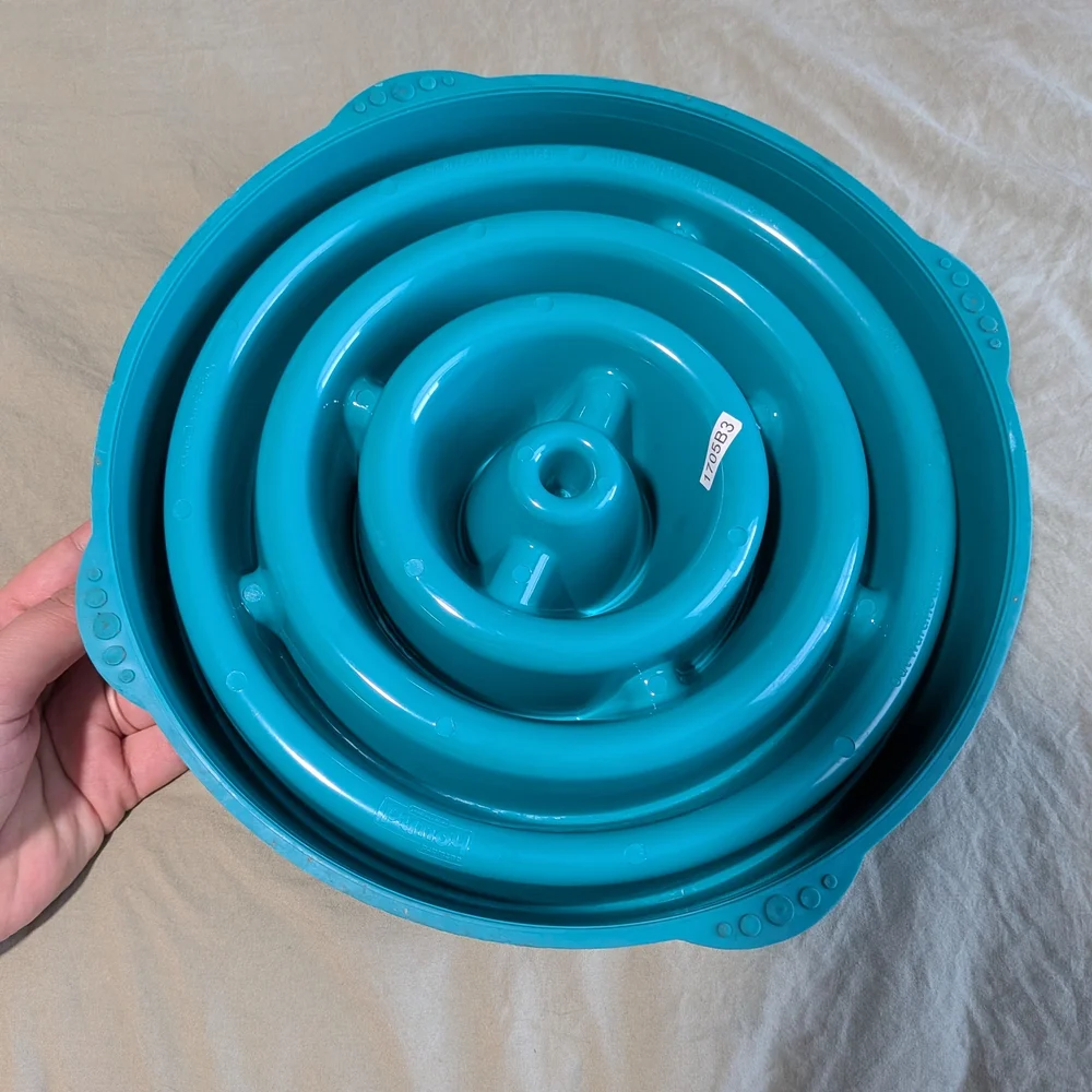 Outward Hound Turquoise Slow Feeder Dog Bowl